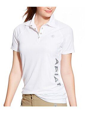 ARIAT Polo Shirt Heat Series Women Large White Short Sleeve Performance